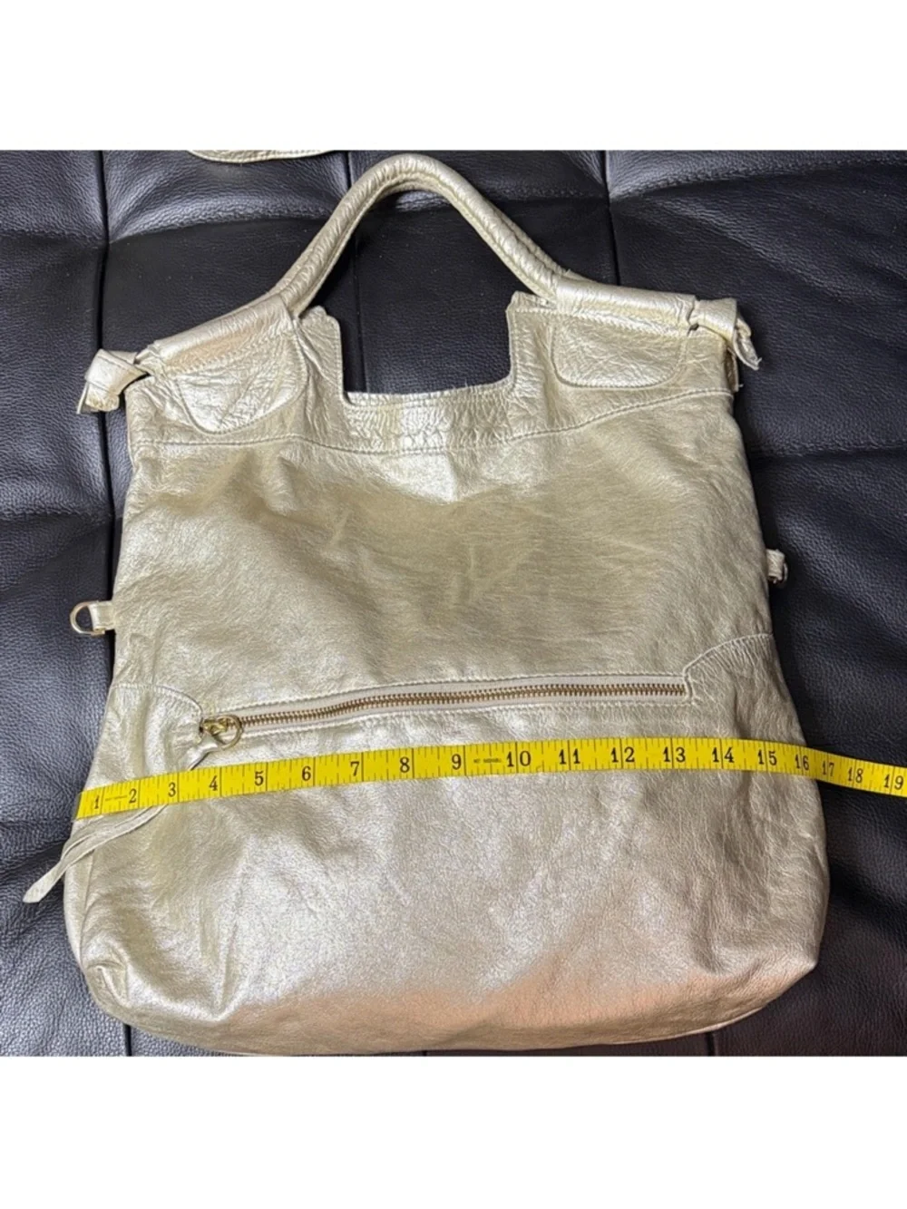 Foley + Corinna Metallic Gold Leather Shoulder Bag - Picture 14 of 15